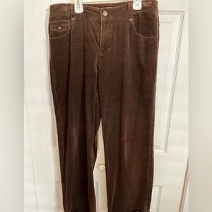 LIZ CALIBORNE/ AUDRA Brown Corduroy Pants with Cuffed Straight Leg